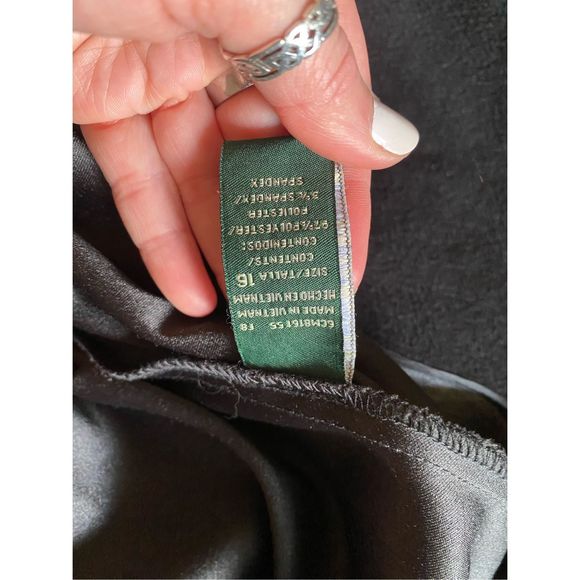 Harve Benard Faux-Suede Black Slit Pleated Maxi Skirt, Size 16 - Picture 10 of 10